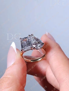 Bague de fiançailles en argent 925 avec diamant moissanite taille poire 2 carats EF VVS serti à griffes, bague fine pour anniversaire de mariage - Product Image 4