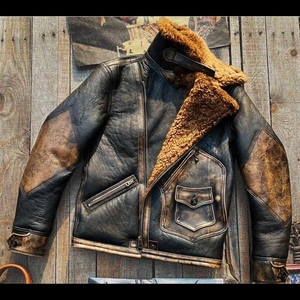 Distinctive <b>Mens</b> <b>Shearling</b> Leather Winter <b>Jacket</b> With Premium Stitching And Warm Lining <b>For</b> Stylish Everyday Outerwear - Product Image 3