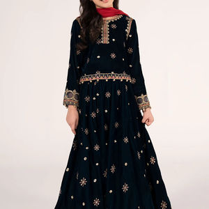 Lehenga Choli Formal de Acrílico y Organza Bordada para Niñas Pakistaníes, para Bodas y Eventos Festivos - Product Image 1