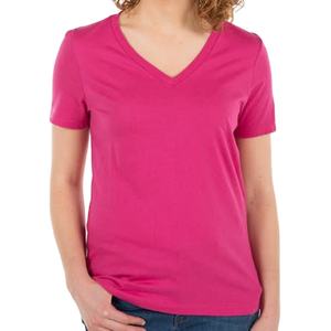 Camiseta de Algodón y Poliéster con Cuello en V Holgada para Mujer, Estilo Urbano, Hombros Caídos, Servicios OEM Disponibles, Más Vendida y de la Mejor Calidad - Product Image 1