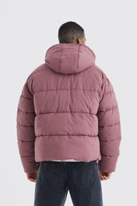 Chaqueta de Invierno Acolchada con Capucha Gris de Último Diseño, Cuello Alto, Puños Elásticos, Cierre de Cremallera, Bolsillos con Ribete, Impermeable y Cortavientos - Product Image 2