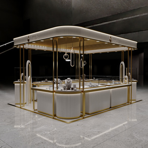 Maßgefertigter Moderner Luxus-Schmuckkiosk Schmuckvitrine mit LED-Beleuchtung für Ausstellungsräume in Einkaufszentren und Einzelhandelsgeschäften - Product Image 1