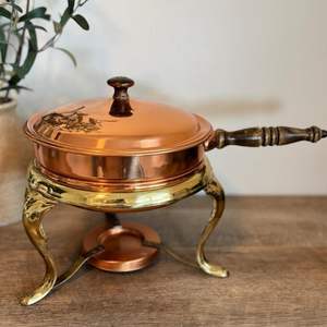 Plato Calentador Redondo de Cobre con Tapa Decorativa Antigua, Vajilla de Buffet Ecológica de Primera Calidad para Catering, Fiestas y Celebraciones - Product Image 6