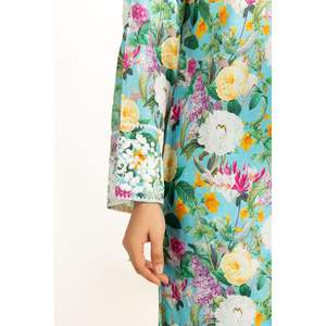 Conjunto Casual Bohemio para Mujer, Verde Mar, Viscosa Jacquard, Talla XS/XS, para Primavera/Verano, Conjunto de 2 Piezas con Shorts - Product Image 4