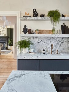 PerfectStone 2026 Neue Trends Vollkörper 3D-Druck Calacatta Grau Moderne Quarzsteinplatten für Hotel-Bodenkonstruktionsprojekte - Product Image 5