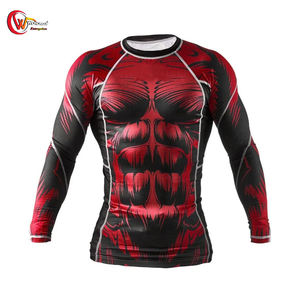 ชุดกีฬา MMA โพลีเอสเตอร์ระบายอากาศได้ดีผ้าสแปนเด็กซ์ป้องกันผดผื่นสีพื้นเรียบออกแบบได้ตามต้องการ - Product Image 3