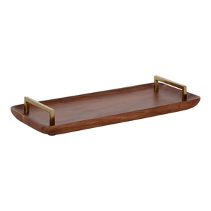 Bandeja DE SERVICIO DE MADERA hecha a mano de calidad superior Color natural Mejor diseño Bandeja de servicio hecha a mano a granel. - Product Image 2