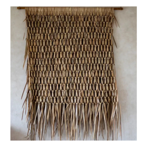 Tuiles d'écran de mur de jonc de mer de chaume tricoté naturel rideau d'herbe décoratif fait à la main stores de chaume de feuille de palmier pour la décoration intérieure - Product Image 5