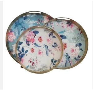 Bandeja de lata de cubitos de hielo para servir comida de cocina de metal redondo galvanizado vintage grande personalizada al por mayor con asa de aluminio - Product Image 6