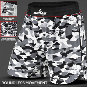 กางเกงขาสั้น MMA แบบใส่สบายสำหรับผู้ชายออกแบบมาเพื่อการฝึกและออกกำลังกายกางเกงฝึกซ้อมพร้อมแผ่นเสริม - Product Image 2