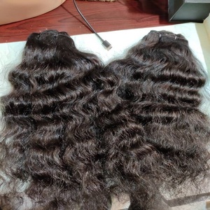 Extensiones de cabello humano crudo sin procesar del templo Virgen del sur de la India, cierre de cabello liso sedoso rizado profundo italiano, Color resaltado - Product Image 1