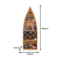 Premium Massivholz Traditionelles Design Kanu-Weinregal Antik-Finish für Wohnzimmer Heim-Möbel Faltbar Großhandel