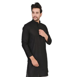Kurta de algodón tradicional para hombre Kurta de algodón indio para hombre corto Kurta Casual de cintura media boda Kurta camisa - Product Image 1