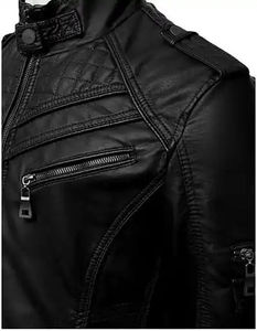 Chaqueta de bombardero de cuero de invierno de marca personalizada para hombre de lona con capucha transpirable elegante ajuste cálido textura suave manga larga con estilo - Product Image 3