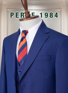 Ensemble de costume d'affaires bleu marine pour homme, veste à col cranté simple boutonnage, coupe classique, avec gilet en laine, tenue formelle - Product Image 6