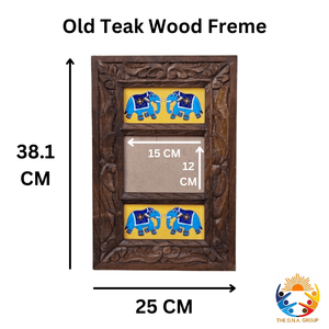 Decoración de pared de galería, marco de fotos de madera tallado a mano, marco decorativo de madera de teca para pared de lienzo y exhibición de carteles de otoño - Product Image 5