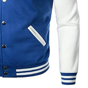 Chaqueta Varsiti de satén de poliéster rojo con diseño en blanco de la más alta calidad, chaqueta Varsiti de manga larga con logotipo personalizado de béisbol para hombre - Product Image 6