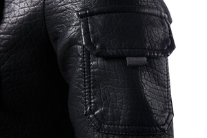 2025 thiết kế tốt nhất của nam giới PU Áo khoác da OEM tùy chỉnh mùa đông dày mùa hè mỏng có thể giặt dài với cổ áo trùm đầu Điều kiện Mới - Product Image 3