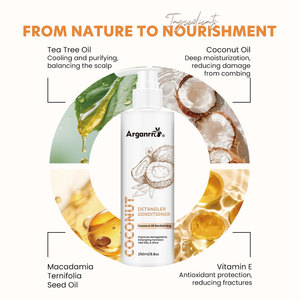 Suministros al por mayor para el cuidado del cabello: <span class=keywords><strong>Acondicionador</strong></span> desenredante de coco sin sulfatos para el cabello rizado o seco, que cura los nudos. - Product Image 5
