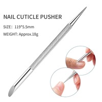 Pousse-cuticules double face en acier inoxydable réutilisable, lime à ongles, outils de manucure, outils de pointillage, ciseaux