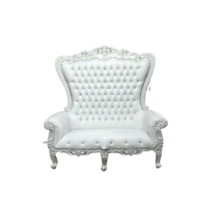 Chaise de trône de majesté royale chaise de trône en bois à dossier haut pour les mariés meubles de luxe de mariage et de restaurant d'hôtel - Product Image 5