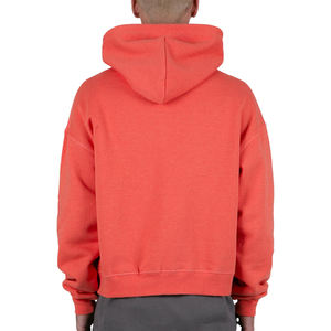 Sweat à capuche surdimensionné en coton teint uni brodé Streetwear Sweat-shirt unisexe style veste décontractée pour les sports de plein air - Product Image 2