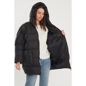 Piumini Oversize con cappuccio nero piumino da donna - Product Image 3