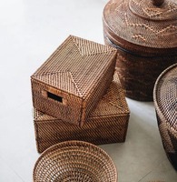 Hochwertiger Umweltfreundlicher Moderner Natürlicher Rattan Multifunktions-Aufbewahrungskorb mit Griff für Zuhause, Café & Hotel zu Gutem Preis
