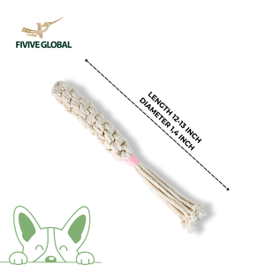 Braided Cotton Rope Dog <b>Toy</b> With Tassels, Designed <b>For</b> Interactive Chewing, Tug Play, Teeth Cleaning And Daily Boredom Relief - Product Image 3
