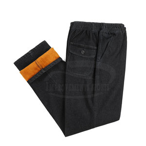 Jeans droits en polaire pour hommes coupe-vent et respirants pour la saison d'hiver, lavage moyen, vente en ligne, vente en gros personnalisée - Product Image 1
