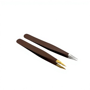 Pinzas para Cejas de Acero Inoxidable con Punta Puntiaguda, Ecológicas, Ligeras, Grado A+, con Logotipo Personalizado al por Mayor, para Depilación Precisa - Product Image 1