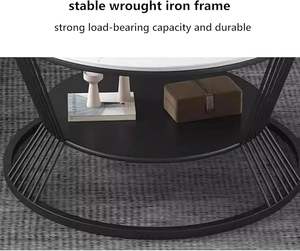 Mesa de Centro Redonda de 2 Niveles, Mesa de Centro Moderna para Sala de Estar, Té, Mesas de Café - Product Image 3