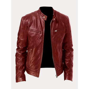 <b>Mens</b> Streetwear Leather <b>Jacket</b> Winter Wear - Product Image 1