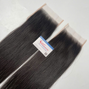 Top qualité HD dentelle fermeture 5x5 frontal suisse dentelle fermeture 5x5 brut cheveux vietnamiens fermeture perruque naturelle droite - Product Image 4