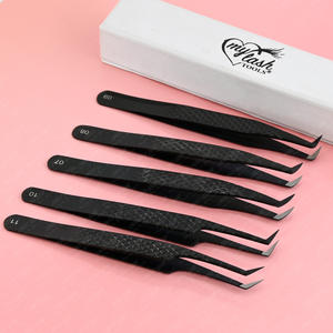 Bulk Eyelash Extension Perfect for Mega Volume Fiber Tip <b>Lash</b> Tweezers Fine-Pointed Diamond Grip 45 90-Degree Japanese Steel - Product Image 6