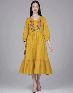 Robe indienne élégante en coton faite à la main, robe de soirée à la mode pour femme, tenue d'été pour mariée, cadeau personnalisé, robe en solde - Product Image 1