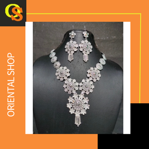 Nouvelle arrivée plaqué argent collier boucles d'oreilles bague ensemble avec ensemble de bijoux de style de luxe à vendre par les exportateurs indiens - Product Image 4