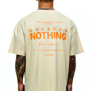 T-shirt surdimensionné Hip Hop en coton Boxy lourd personnalisé en gros T-shirts Vintage Stone Drop Shoulder Acid Washed - Product Image 5