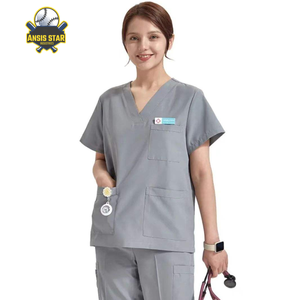 Combinaison médicale anti-rides unisexe à séchage rapide pour infirmière Scrubs d'hôpital OEM personnalisés Sets de gommage confortables en tissu tricoté - Product Image 1