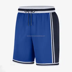 蓝色和黑色篮球短裤快干透气网眼篮球短裤高品质篮球鞋