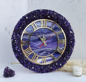 Horloge murale en résine époxy de haute qualité Restaurant et logo personnalisé Décoration intérieure Horloge murale en bois en résine d'Inde - Product Image 4