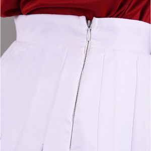 Pakistan Manufacture Women's Cheerleader Uniforms With Chenille Patch Half Sleeves <b>Shirt</b> With Multi Color Skirt - Product Image 4