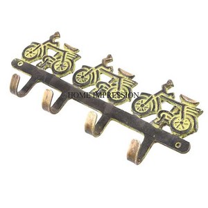 High Standard Quality Metal Made High Grade Gold Plated Set of 2 Wall Mounted Hooks and <b>Hangers</b> for Hanging Clothes Hats & <b>Keys</b> - Product Image 3