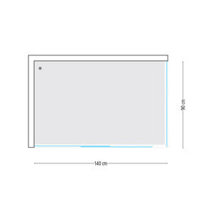 Ogomondo 140x90 Slide trasparente 2 lati cabina doccia con vassoio in acrilico qualità porte doccia - Product Image 4