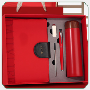 Bán Buôn Công Ty Da Máy Tính Xách Tay Bộ Quà Tặng Với Chai Tùy Chỉnh Sang Trọng A5 Nhật Ký Máy Tính Xách Tay Với Bút Và USB Kinh Doanh Bộ Quà Tặng - Product Image 3