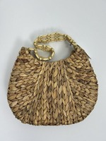 Sacs fourre-tout en jute naturel de conception luxueuse de petite taille avec des poignées rondes sacs utilisables quotidiens en toile de luxe parfait de qualité supérieure