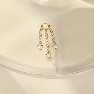 Oro pezzo singolo S925 <span class=keywords><strong>argento</strong></span> Marquise zircone nappa stella 5A zircone charm per cerchio orecchino accessorio - Product Image 4