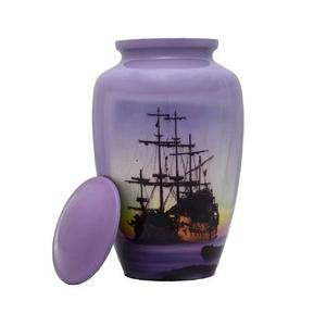 Sky Blue Cremation Urns Adult <b>Ashes</b> <b>for</b> Funeral High Quality Metal Cremation Antique Handmade Wholesale Funeral Urn - Product Image 2