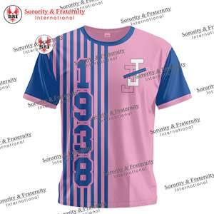 Camiseta de Malla Rosa y Azul para Mujer, Estilo Jersey de Béisbol, Ropa de Hermandad Universitaria Griega, Ropa Griega - Product Image 1