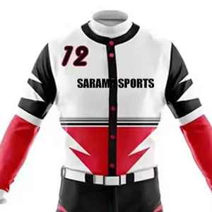 Camiseta de Béisbol Transpirable de Alta Calidad, Talla Grande, con Botones, para Hombre y Mujer, Uniformes de Béisbol Personalizados, Servicio OEM - Product Image 3